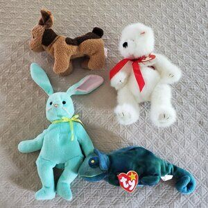 Lot 3 Original Ty Beanie Baby Babies Tuffy Hippity Rainbow Attic Treasures Amore